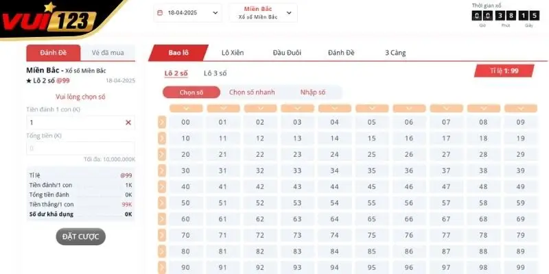 Tỷ lệ trả thưởng cạnh tranh